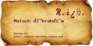 Maloch Ábrahám névjegykártya